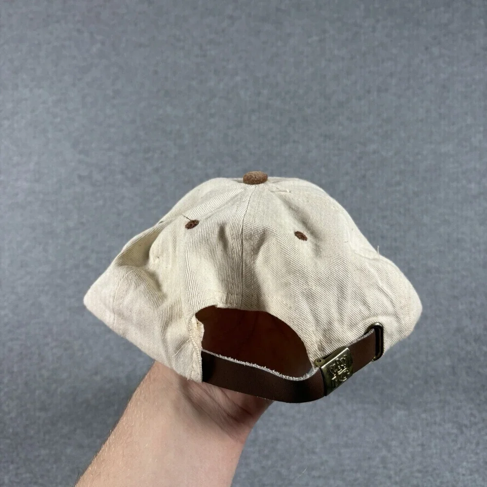 Vintage Will Drink Beer 4 Food Hat Cap Leather Strapback Two Tone Suede Bill KC